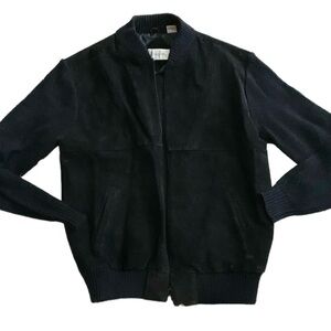 Mister Marr | Black Leather Front Knit XL Jacket Coat